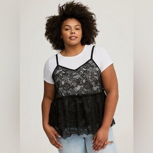 Torrid Peplum Ruffle Cami 2Fer Top